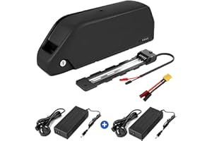 YASCO POWER Yasco UK Warehouse 48V Ebike Battery Down Tude Lithium Battery for Electric Bike Conversion Kit (48v 15Ah HN04 (0-1500w)), 2 Chargers Totally