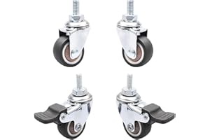 CiciIng Lot de 4 roulettes de meuble - Capacité de charge de 40 kg - Freins et rotation à 360° - TPR et métal