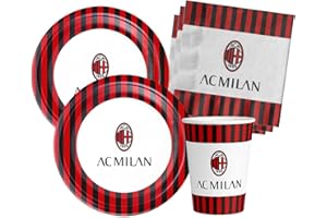 Isola Party Kit festa di compleanno Milan eco-friendly (16 piatti, 16 bicchieri, 20 tovaglioli)