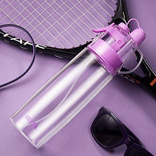 Sport Spray Water Bottle- 580ml Cooling MIST and DRINK - 2 in 1 Water Bottle-Outdoor Sports Spray Water Bottle, Environmental Plastic Cup Handle Portable Cooling Water Bottle For Hiking Camping Climbing Traveling School Gift by Gshopper® (Violet)