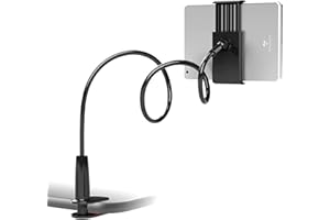 YOPPTION Gooseneck Tablet Holder Stand , Tablet Stand for Bed Adjustable Flexible Arm Tablets Mount Clamp on Table ,360 Adjustable Lazy Arm Holder Clamp Mount Bracket For Mobile Phone Tablets iPad,Black