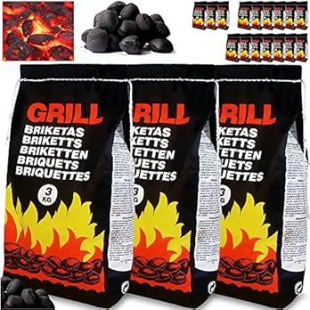 Deuba Grillbriketts Holzkohle Grillkohle Holzkohlebriketts Holzkohlegrill Grill Mengenauswahl