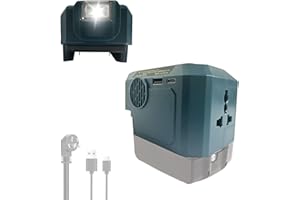 YEZMEK 200W Wechselrichter, kompatibel mit Ma-Kita 18V Akku, wandelt 18V in 220–240V AC um, mit USB 5V & Typ-C (5–9V), ideal für Laptop, Handy, Tablet & Campinggeräte