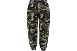 CHICTRY Enfant Garcon Pantalon Cargo Resserré aux Chevilles Pantalon Camouflage Poches Casual Pantalon de Sport Jogging Taille Elastique Militaire Survêtement 3-12 Ans