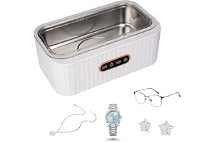 EXCELLAELITE Sonic Cleaner,Sonic Jewellery Cleaner Machine,Jewelry Cleaner,Jewellery Cleaner Ultrasonic,Glasses Cleaner Machine,4 Cleaning Modes,304 Stainless Steel Cleaning,Suitable for Jewelry,Glasses (White)