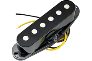 Musiclily 52mm Bobina Simple Pastilla del Puente para Guitarra eléctrica Estilo Strat, Negro