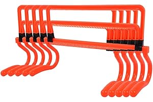 Mokernali Ostacoli Allenamento Calcio, Set di 5 Ostacoli ad Altezza Regolabile, Speed & Agility Ostacoli da Allenamento Set in Plastico Resistente, per Esercizi Interni ed Esterni, Arancione