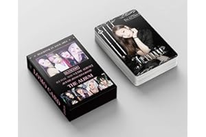 QWY Blackpink Kpop Lot de 54 cartes photo Blackpink THE ALBUM Lomo Merchandising Lomo Cartes photos Cadeaux pour Blink (Noir Rose LOMO A)
