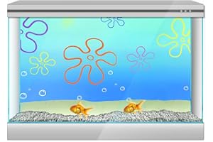 sb little Autocollant de fond pour aquarium - Motif Bob sous-marin - 41 x 61 cm - Impression HD - Papier peint simple en PVC - (D)
