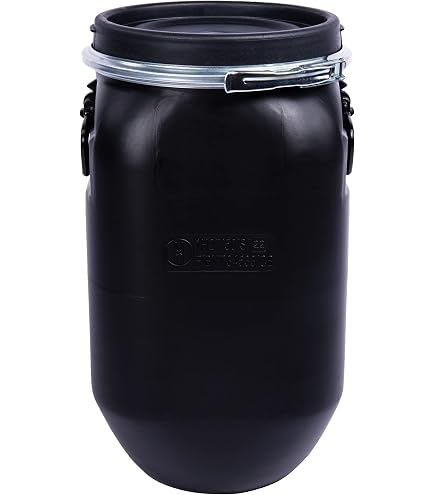 Barilotto In Plastica 60L Con Coperchio E Anello Metallico – Blu, Uso Alimentare - 2
