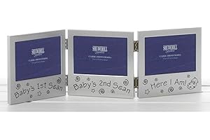 SHUDEHILL GIFTWARE Shudehill Baby Triple Ultrasound Scan Photo Frame 12,7 x 7,6 cm, Argent