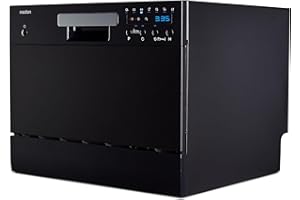 MEDION Lave-vaisselle de table DWT 60 (capacité 6 couverts, 7 programmes, affichage LED, 47 dB, MD37496), noir