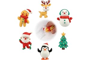 TIKPLUS Cartoon Radiergummi Kinder, Bleistift Radiergummis Set für Party Favors, Spiele, Klassenzimmer, Hausaufgaben Belohnungen (Weihnachten)