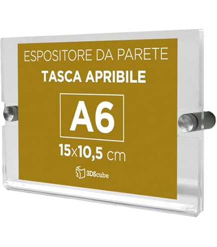 Espositore In Plexiglass Per Depliant A5 - Da Parete Con Tasca Apribile | Ideale Per Negozi E Uffici - Foto 2