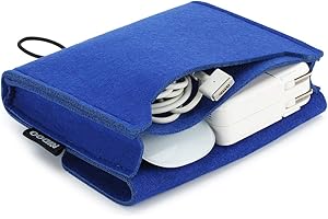 ‎NIDOO NIDOO Filz Lagerung Beutel Tasche Fall Case für MacBook Power Adapter, Maus, Handy, Kabel, SSD, HDD Gehäuse, Power Bank und mehr Zubehör, Blau