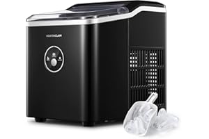 Ice Maker 14kg in 24Hrs, Ice Machine Countertop 9 Cubes Ready in 6 Min, One-Touch Operation Ice Maker Machine Easy to Clean, Ice Scoop & Basket, Ice Cube Maker for Home Kitchen Office Party, NORTHCLAN