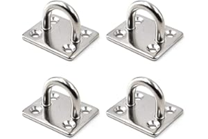 SEERAPHEE Square Ceiling Wall Mount Hook Heavy Duty Anchor 304 Stainless Steel, Great for Yoga Swings Hammocks, Boat Rigging, Marine Deck Hardware and Suspension Training Straps