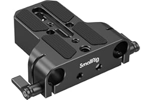 SMALLRIG Kamera-Grundplatte mit Stangenschienenklemme, Grundplatte für Sony A6500 A6600 A6300, für Panasonic GH5 GH6, für Sony A7-Serie, für Canon R5 R6, beide für Kameras und Käfige - 1674