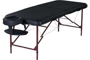 MASTER MASSAGE EQUIPMENT Master Massage 70cm Zephyr Lightweight Portable Massage Table Package - Ideal for Tattooing and Spa Treatments (Black, Maroon)