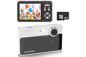 LIEBERWELL Digital Camera, Full HD 1080P 48MP Compact Digital Camera with 32GB SD Card, Autofocus Vlogging Camera with 2.4 Inch Screen, 16X Digidal Zoom Portable Mini Camera for Photography Beginners/Kids/Adults