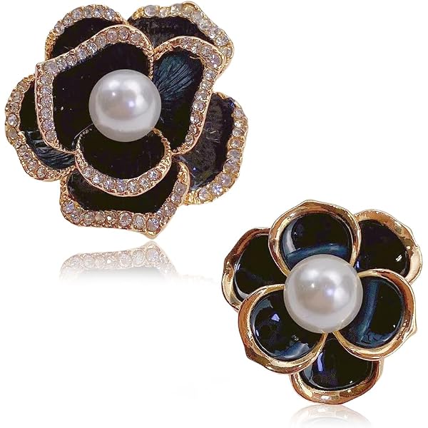 Broche Fleur Perle émaillée Blanche - Alliage, 3.8 Cm | Accessoire élégant Pour Vêtement, Chapeau