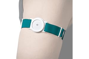 DiaBrothers Freestyle Libre - Correa de fijación con correa ajustable - Soporte: blanco - Pulsera: azul petróleo, tamaño: M (25-35 cm)