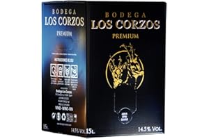 Bag in Box 15L Vino Tinto PREMIUM (Equivalente a 20 Botellas de 750 ml) vino tinto con grifo y asa incorporada con la máxima calidad de Bodega Los Corzos