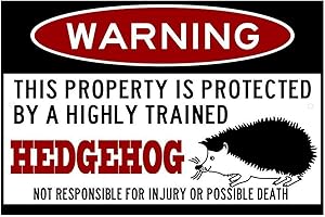 LBS4ALL Hedgehog Sign,Funny,Hedgehog,Hedgehog Accessories,Hedge Hog Gift,Warning Sign Small Pet Gift Metal Signsmetal tin sign