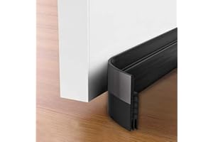 Hulameda 2 Pack Door Draft Stopper，Door Sweep for Exterior & Interior Doors,Door Bottom Seal Dust and Noise Insulation Weather Stripping Draft Guard Insulator, 1.8" W x 37" L,Black