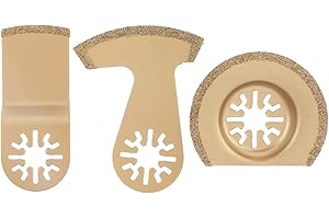 ODOMY Lame Per Seghe Oscillanti, Lama Diamantata Multiutensile Compatibile Con Lame Per Taglio Metalli Bosch, Chicago, Craftsman, Dewalt, Dremel, Fein, Universale Professionale Per Legno (3 pc)
