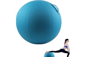 Couverture de Boule de Yoga: Nizirioo Housse Lin Doux Lavable 65cm Ballon de Exercice Housse, pour Yoga Ball, Ballon Fitness Ballon Pilates Housse de Protection Antidérapante (Bleu Ciel)