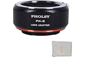 PHOLSY PK Adattatore per Obiettivo Pentax K sulla Fotocamera per Sony E, a1, a9-II, a7S III/II, a7R V/IV/III/II, a7 IV/III/II, a7, a7C, a6600 a6400 a6000 a3500, NEX 7/6 / 5T Serie, QX1, ZV-E10…