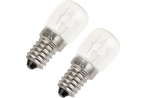 meukcez 2 Pezzi Lampadine Forno 15W 220V-240V, Lampadina per Lampada di Sale E14 T22, Lampade per Lampade di Sale 300 Gradi, Luce Calda 2700K, Dimmerabili per Forno Microonde Macchine da Cucire