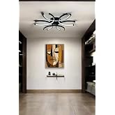 Levora Modern Tasarım - Salon - Mutfak - Yatak Odası Beyaz Işıklı Led Avize (Siyah)