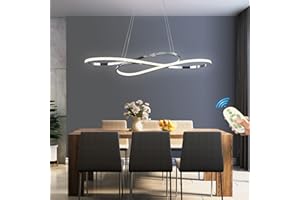LANEKD Lampadario soggiorno a sospensione, L100cm 48W Tavolo da Pranzo Cucina Lampadari LED Dimmerabile Con Telecomando Lampada a Sospensione Moderna Regolabile Altezza Ufficio Bagno Sala Soffitto Lampade