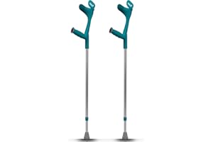 Coppia di Stampelle fino a 140 kg in turchese - 2x Stampelle Ossenberg "Classic" per avambraccio con impugnatura morbida ergo - Design Pulox