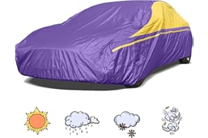 MALOROY Full Car Cover Waterproof, Heavy Duty 420D Oxford Breathable Outdoor Car Cover, Universal Car Cover Windproof Snowproof UV Protection Fit Sedan Length Up to 190"