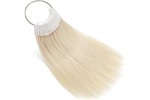 REDMENCO Campioni di capelli umani per testare i campioni di colore per anelli di colore da salone, biondo più chiaro, 30 pezzi da 8 pollici