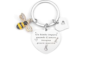 KTIAVO Regalo Maestre Fine Anno Portachiavi Maestra Regalo per Diploma Maturità Regalo Maestra Regalo Maestra Asilo Idee Regalo Insegnanti Regalo Maestra Fine Anno Regalo Maestre Fine Anno Asilo Regalo Donna