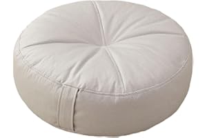 Kuntesetty Cojín Redondo para Meditación Y Descanso de 40 CM, Cojin Funda de algodón Lavable Yoga Zafu para Hogar, Dormitorio, Salón, Gris