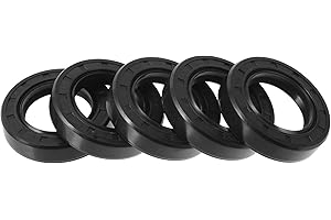 Motoforti Universal Oil Seal TC Double Lip W Steel Spring Seal Ring Rotary Shaft Seal 35x56x12mm High Pressure NBR Rubber Black 5 Pcs