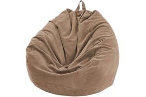 MOVKZACV Bean Bag Chair Lazy Sofa Soft Corduroy Bean Bag Cover (without Filler), Large Lazy Lounger High Back Bean Bag Chair for Adults and Kids