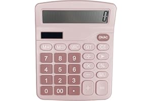 Gvolatee Taschenrechner, Tischrechner mit 12-Stelligem Großem LCD-Display, Mini Taschenrechner Standard Funktion, Tischtaschenrechner mit Großem Tasten, für Büro, Zuhause und Schule, Rosa