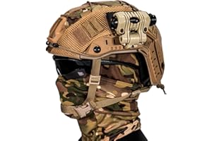 AQzxdc Caschi Fast Paintball, con Cuffia Tattica e Modelli Telescopici, Visiera e Occhiali di Protezione, Torcia Elettrica, Luce Lampeggiante, Supporto NVG, per Airsoft Shooting