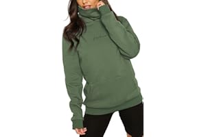 TrendiMax Damen Hoodie Kapuzenpullover Langarm Sweatshirt Winter Pullover Hochkragen Sweatjacke Kapuzen Pullis