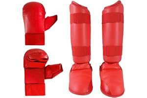 Oshhni Ensemble d'équipement de karaté, Gants de Boxe, protège-Tibias, Gants de Frappe pour entraînement de Taekwondo, Gants de Frappe, équipement pour