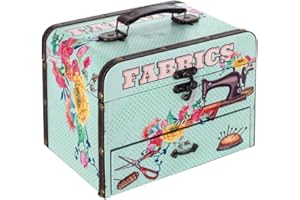 CAPRILO. Caja Costura Decorativa de Madera con Set de Costura " Flores Multicolores". Costureros. Cajas Multiusos. Regalos Originales. Decoración Hogar. 25,50 x 18 x 20 cm.