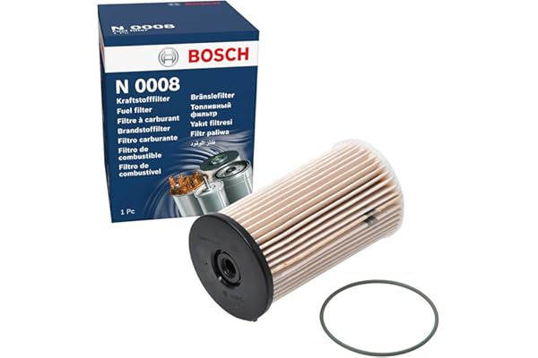 Bosch N0008 Filtro Diesel para Coche - Separa Partículas y Agua del Combustible, Protege el Sistema de Inyección