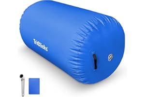 KIASTER Air Roller Inflatable Tumbling Gymnastics Mat Air Roll Barrel Tumble Track Back handspring Mat for Gymnastics Yoga Training Cheerleading Home Use