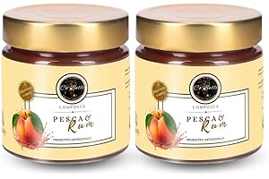 CO’ BELLI IL GUSTO FATTO IN CASA Handgefertigtes Pfirsich-Rum-Fruchtkompott – 2 x 220 g, hergestellt in Italien